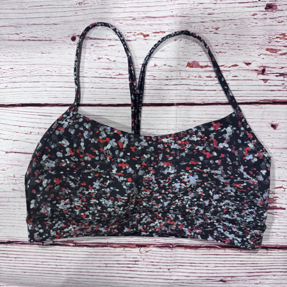 Lululemon Flow Y Bra Nulu Light Support, A–C Cups in Water Blossom Multi Sz 8 - Picture 3 of 8
